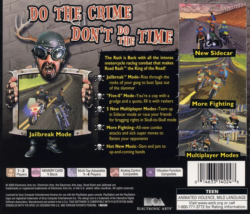 Road Rash: Jailbreak box back
