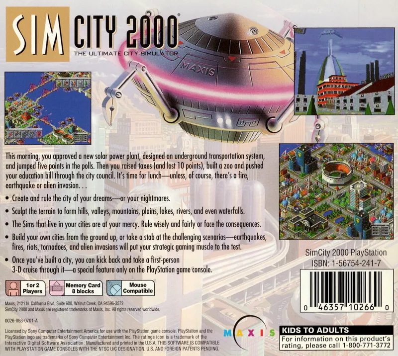 SimCity 2000 box back