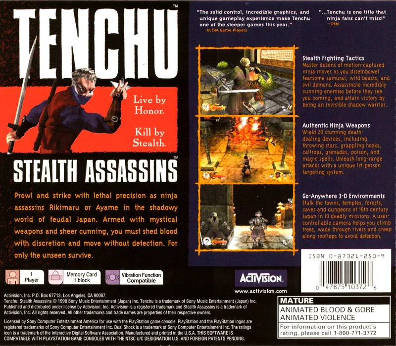 Tenchu: Stealth Assassins box back