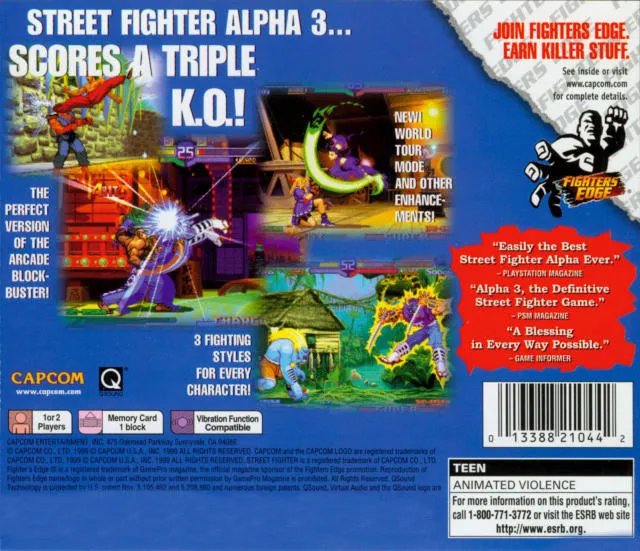 Street Fighter Alpha 3 box back
