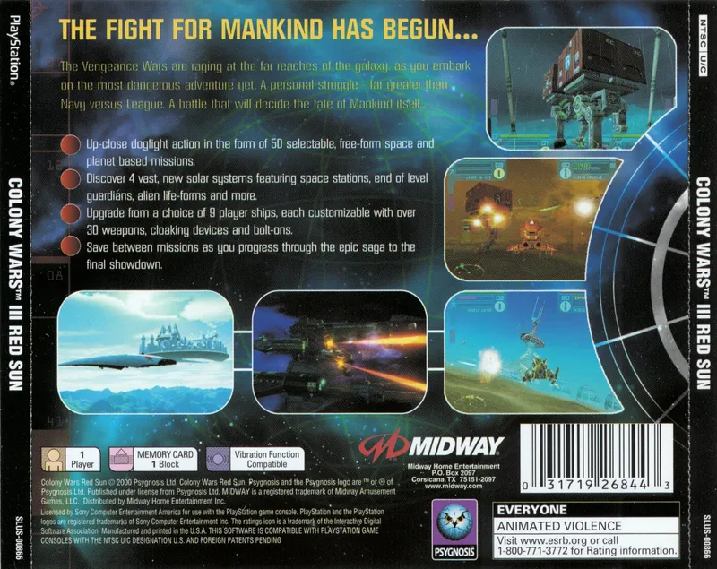 Colony Wars III: Red Sun box back