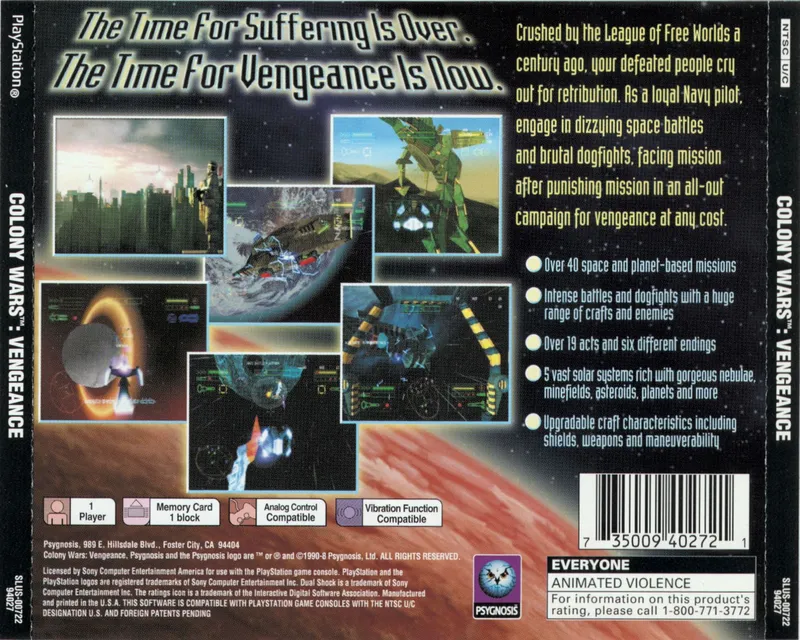 Colony Wars: Vengeance box back