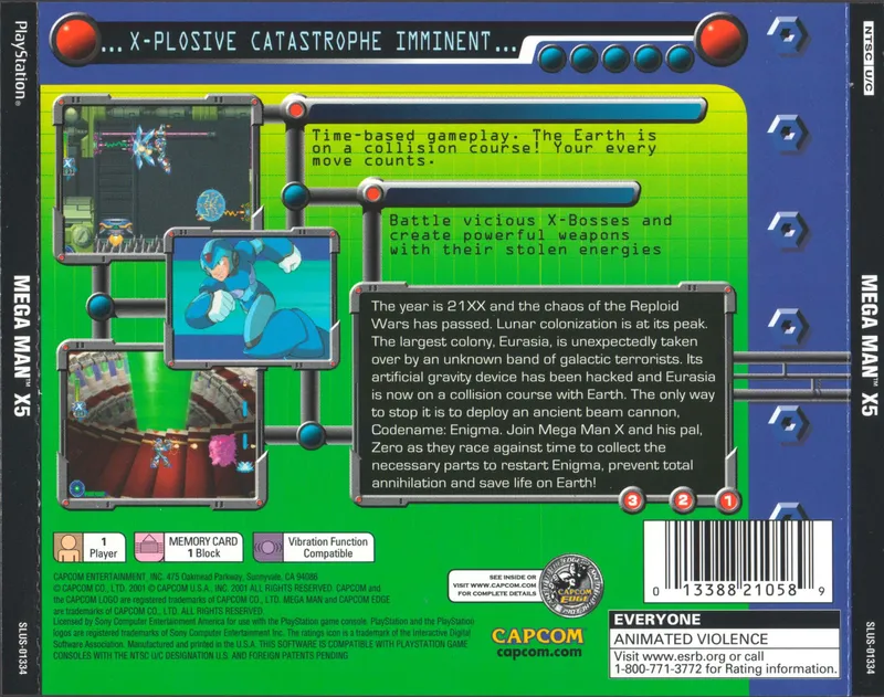 Mega Man X5 box back