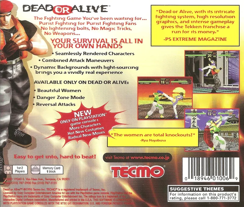 Dead or Alive box back