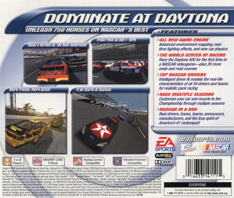 NASCAR 2001 box back