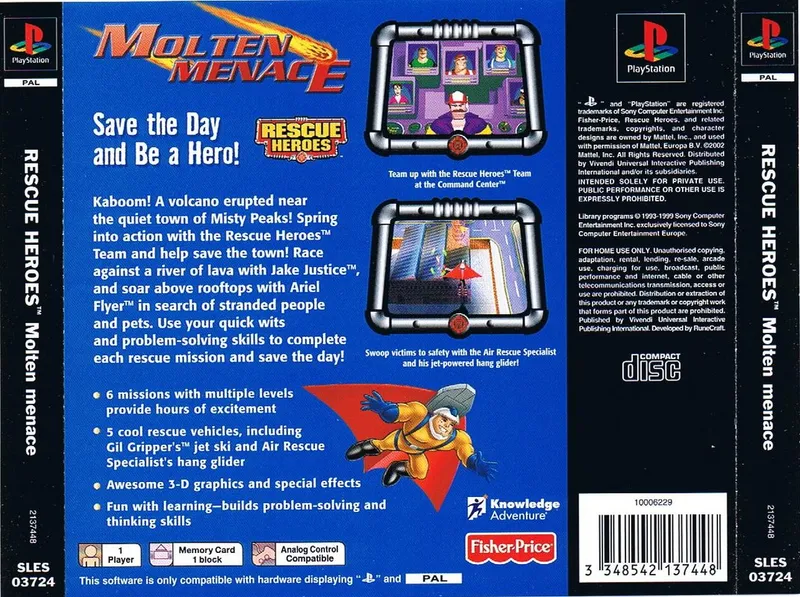 Rescue Heroes: Molten Menace box back