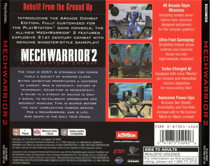 MechWarrior 2: 31st Century Combat box back