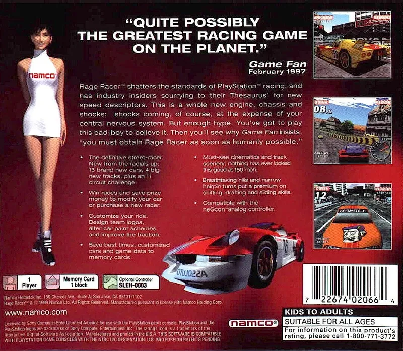 Rage Racer box back