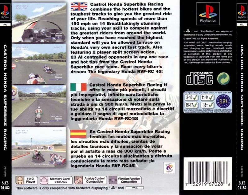 Castrol Honda Superbike Racing box back