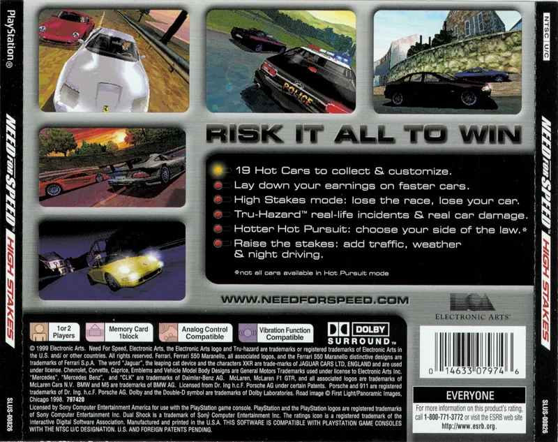 Need for Speed: High Stakes box back