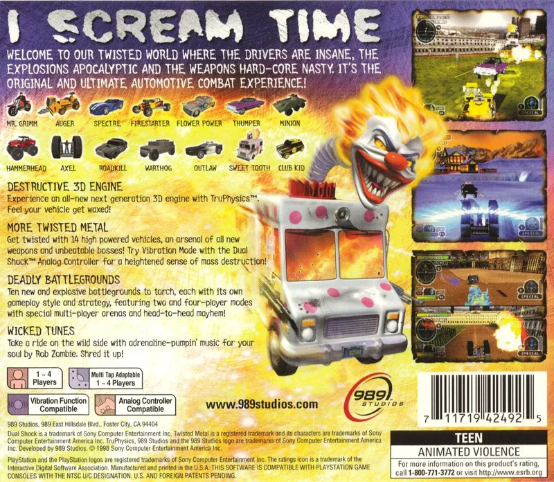 Twisted Metal III box back