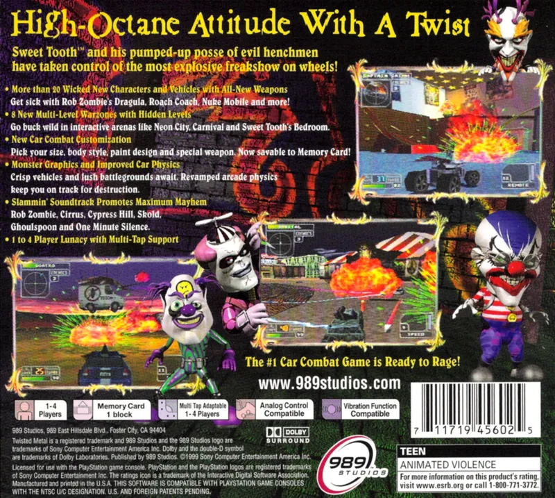 Twisted Metal 4 box back