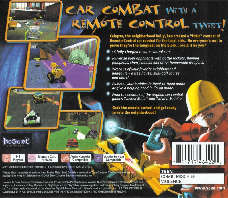Twisted Metal: Small Brawl box back