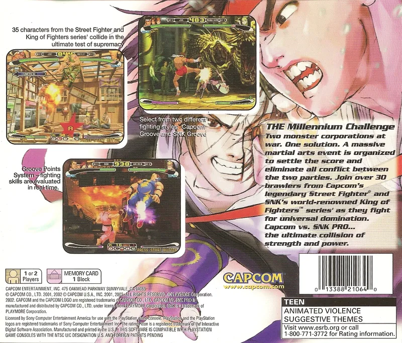 Capcom vs. SNK Pro box back