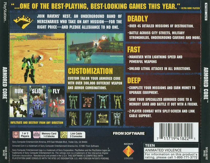 Armored Core box back