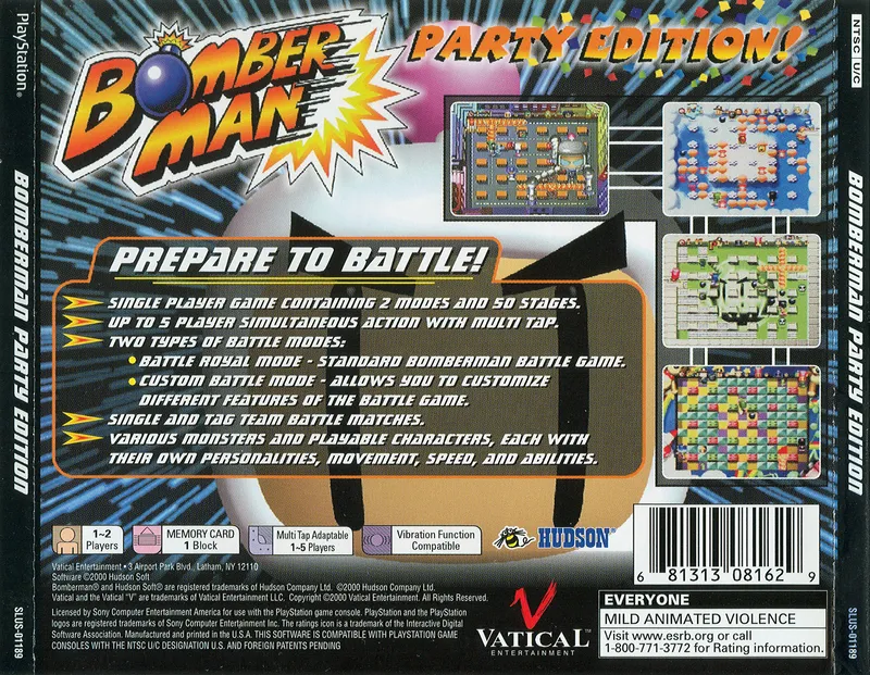 Bomberman Party Edition box back