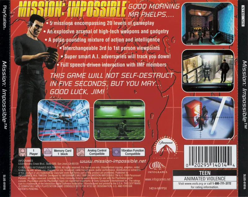 Mission: Impossible box back
