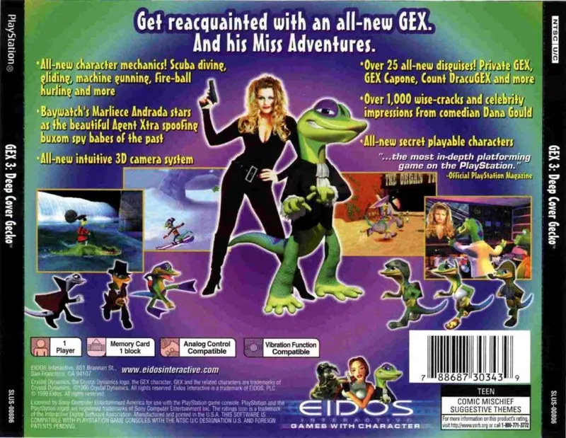 Gex 3: Deep Cover Gecko box back