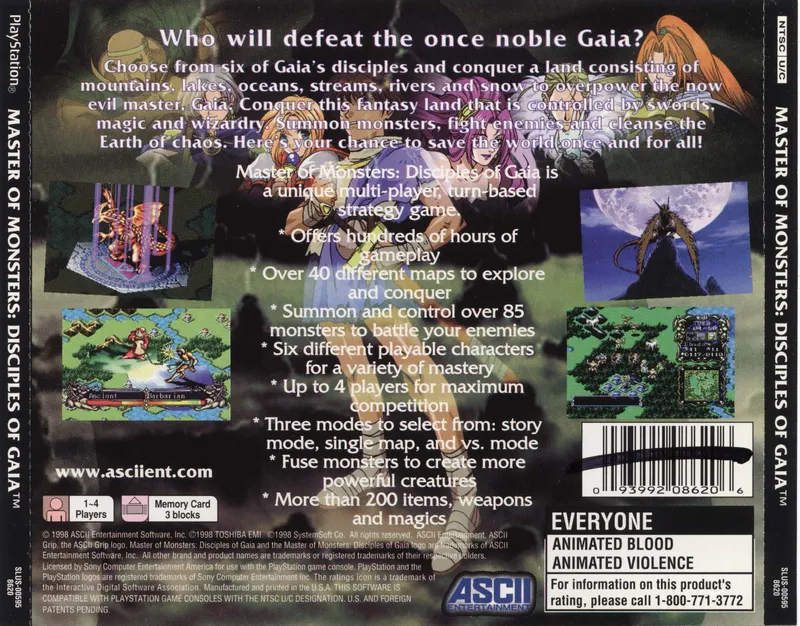 Master of Monsters: Disciples of Gaia box back