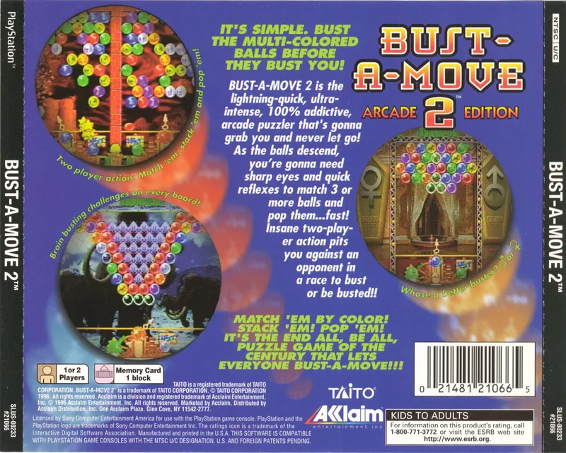 Bust-A-Move 2: Arcade Edition box back