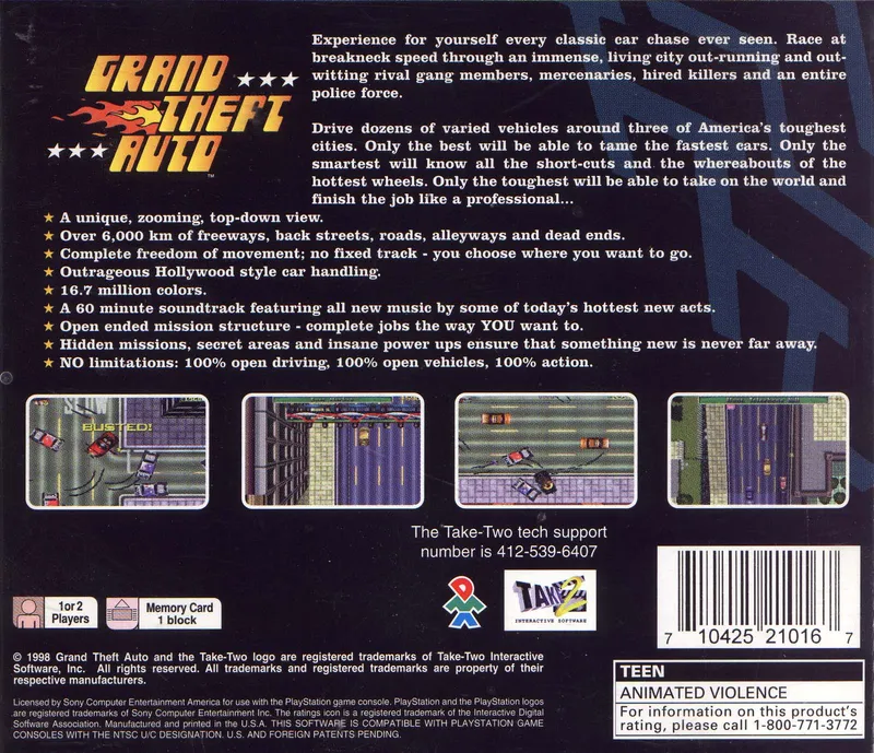 Grand Theft Auto box back