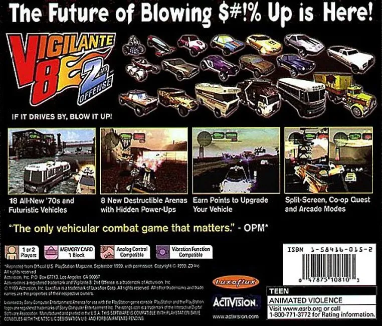 Vigilante 8: 2nd Offense box back