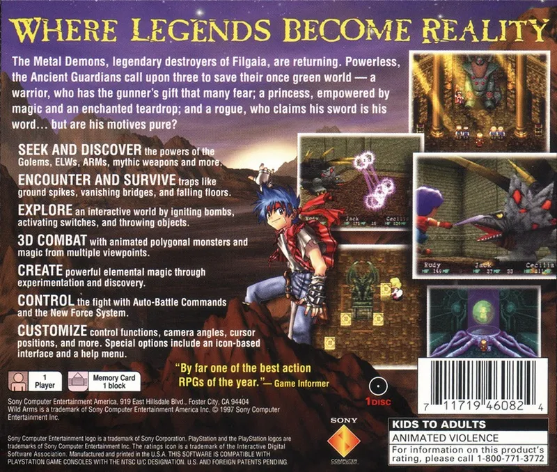 Wild Arms box back