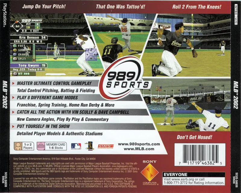 MLB 2002 box back