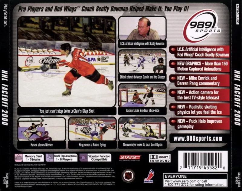 NHL FaceOff 2000 box back
