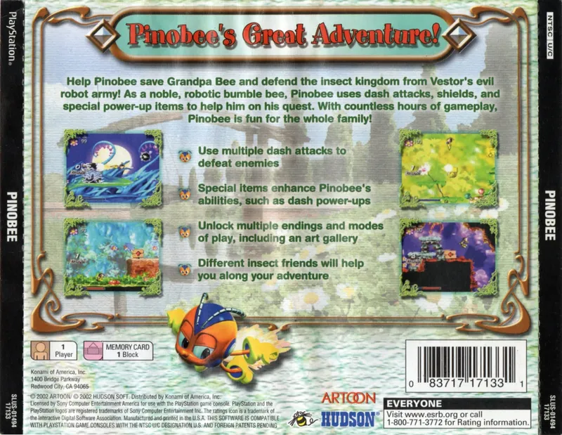 Pinobee box back