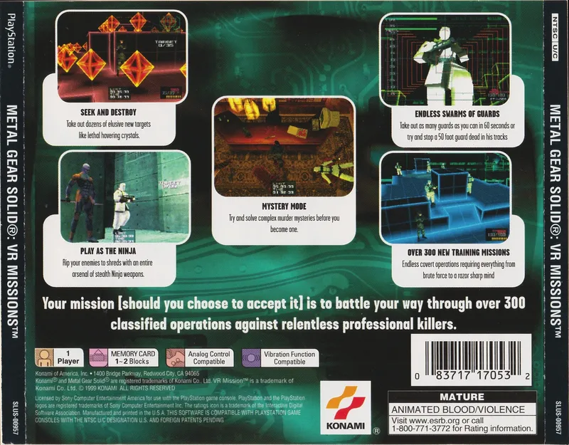 Metal Gear Solid: VR Missions box back