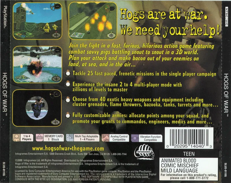 Hogs of War box back