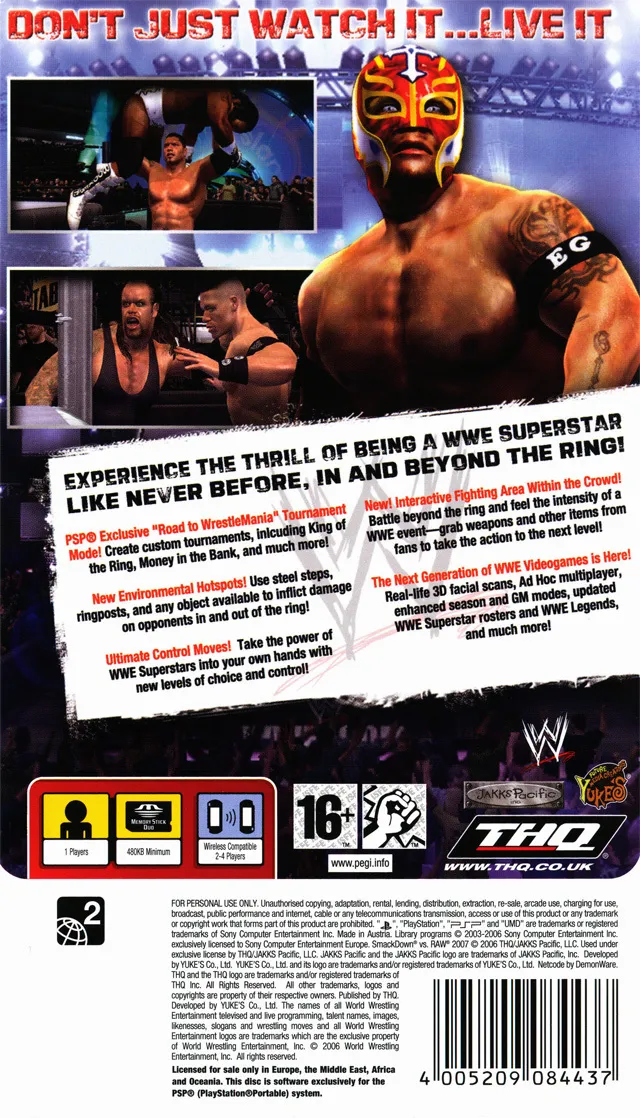 WWE SmackDown vs. Raw 2007 box back