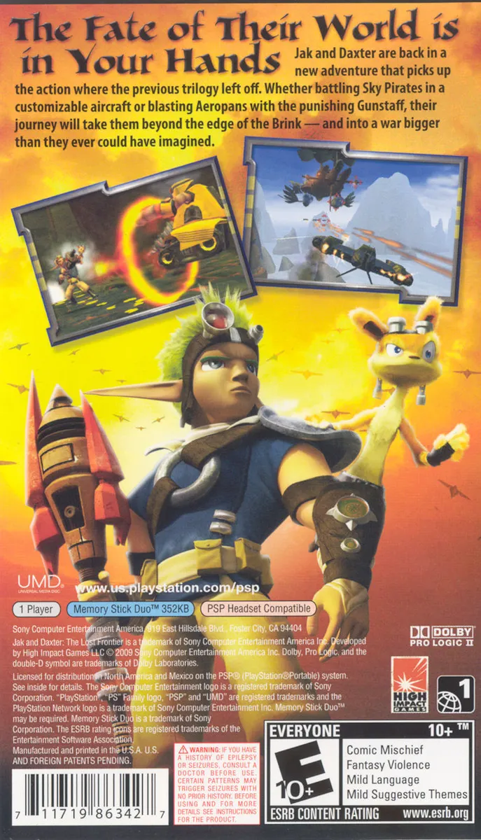 Jak and Daxter: The Lost Frontier box back