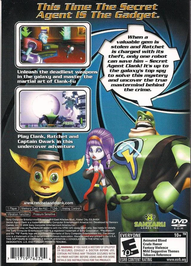Secret Agent Clank box back