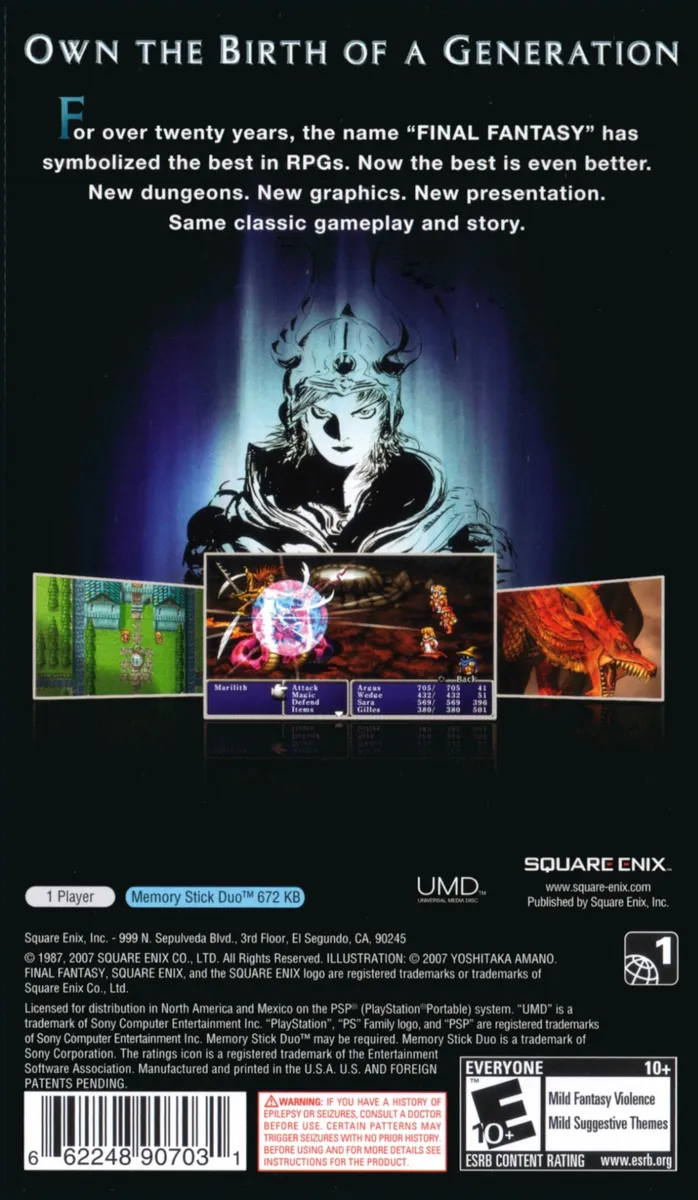 Final Fantasy box back