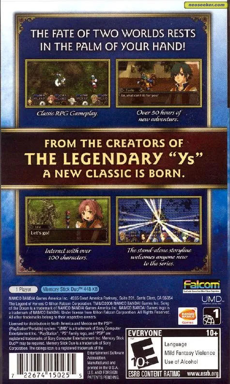 The Legend of Heroes III: Song Of The Ocean box back