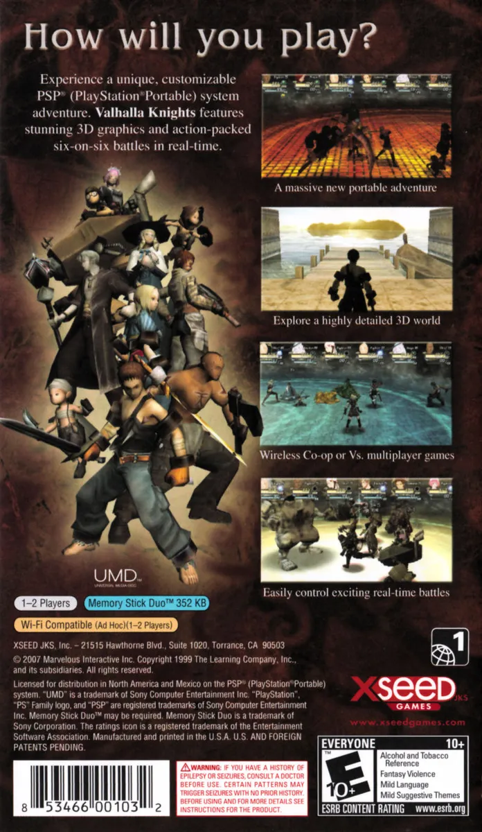Valhalla Knights box back