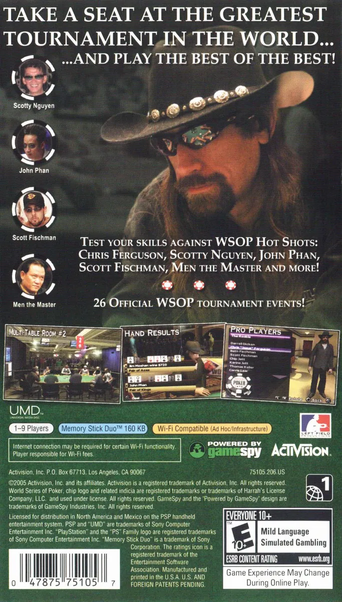 World Series of Poker box back