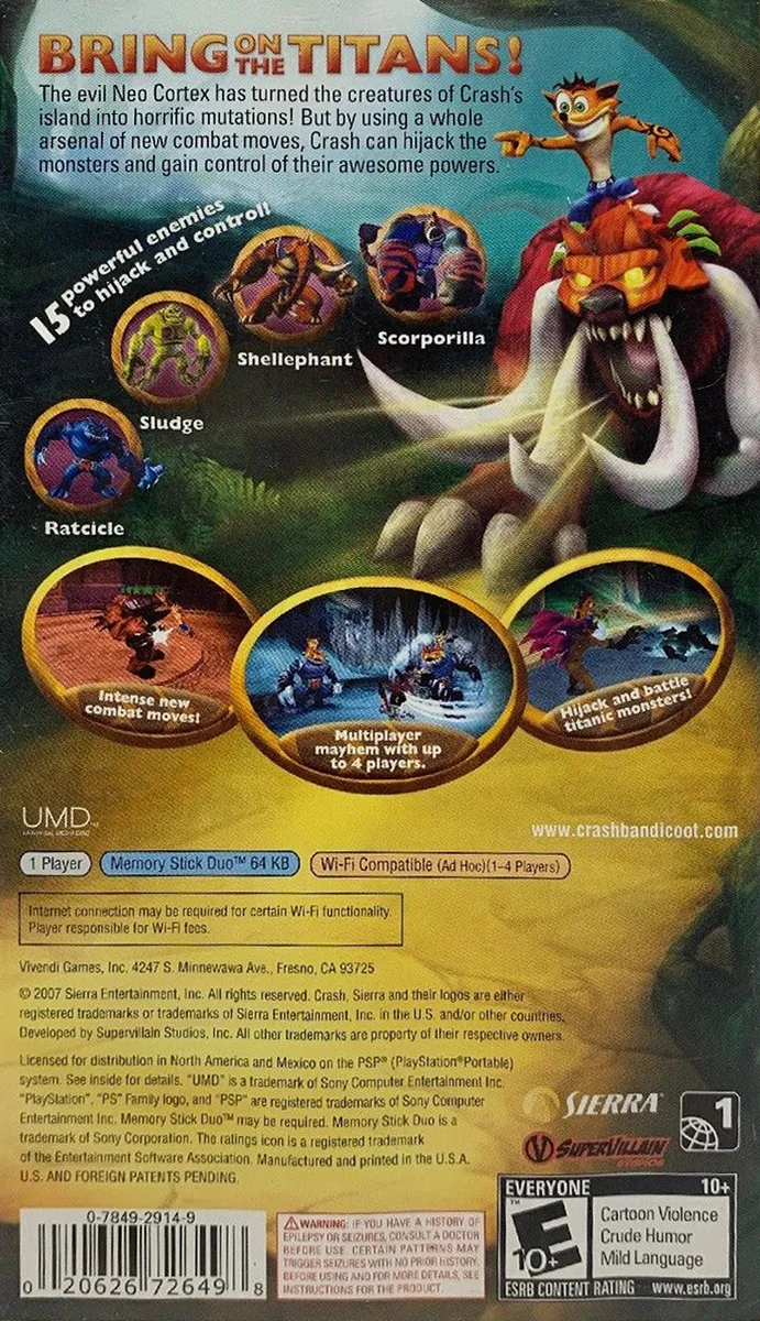 Crash of the Titans box back