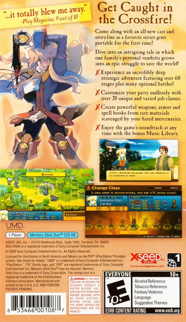 Wild Arms XF box back
