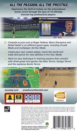 Smash Court Tennis 3 box back