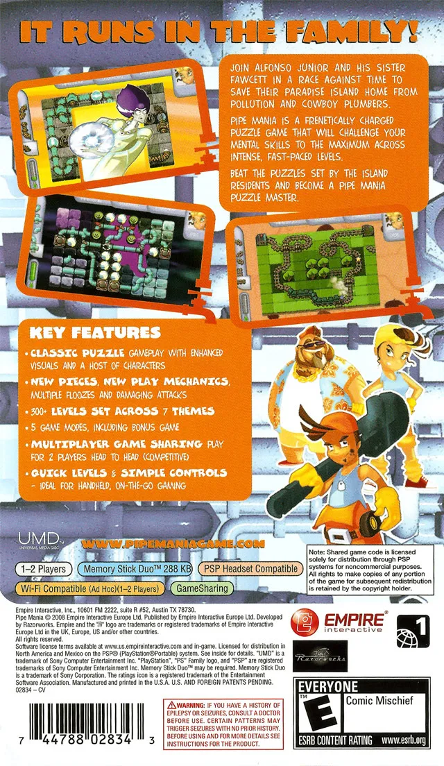 Pipe Mania box back