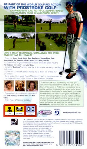 ProStroke Golf: World Tour 2007 box back