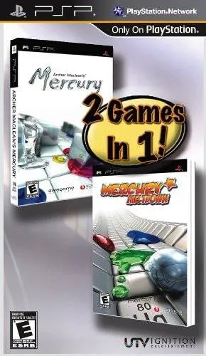 2 Games in 1! Archer Maclean's Mercury / Mercury Meltdown cover art for Sony PSP