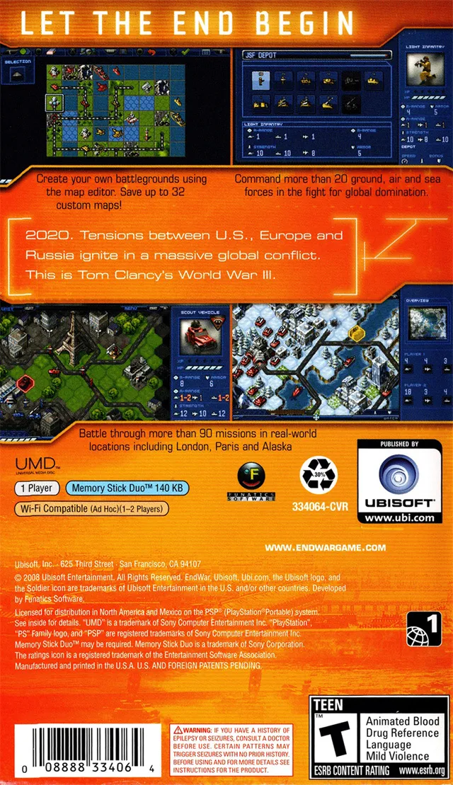 Tom Clancy's EndWar box back