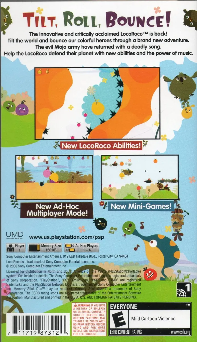 LocoRoco 2 box back