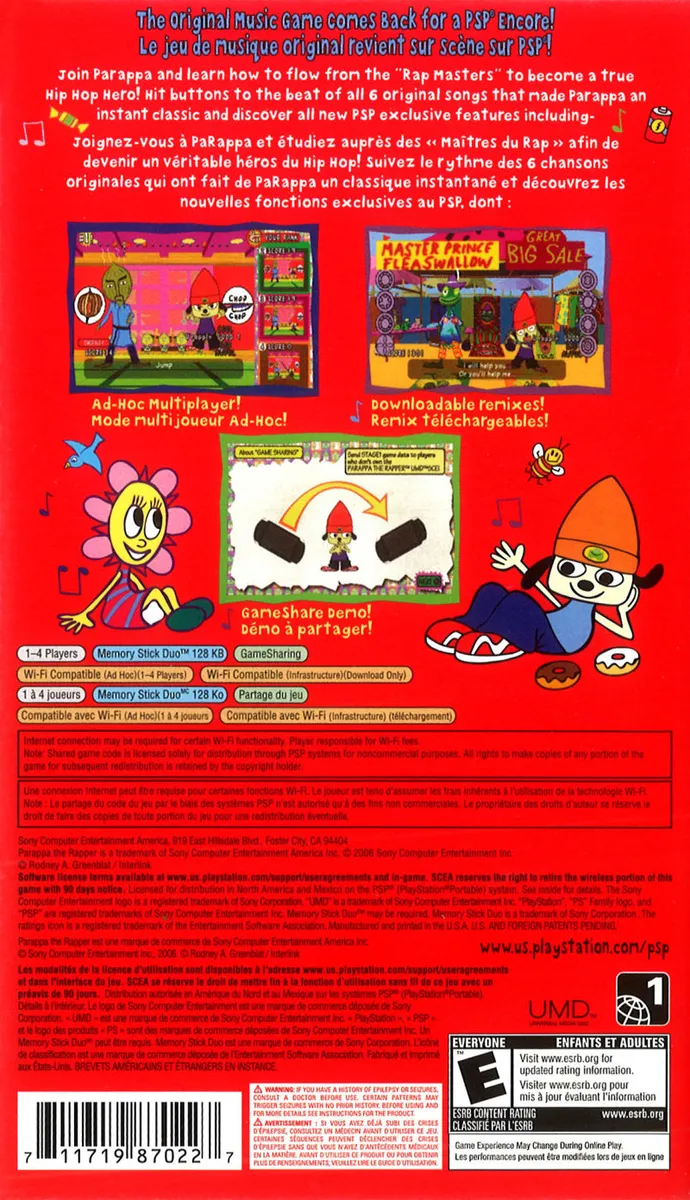 PaRappa the Rapper box back