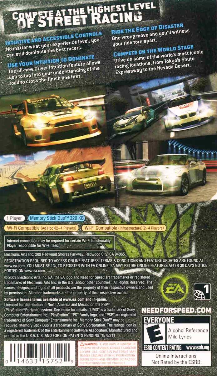 Need for Speed: ProStreet box back