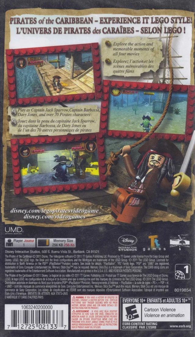 LEGO Pirates of the Caribbean: The Video Game box back